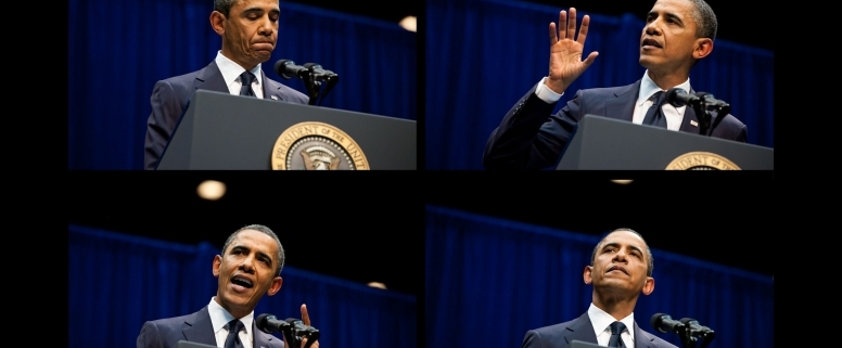 Barack Obama at the memorial as seen at White House Internet site