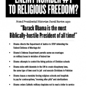 Religious Freedom Coalition newspaper ad on Obama's attack on religious liberty