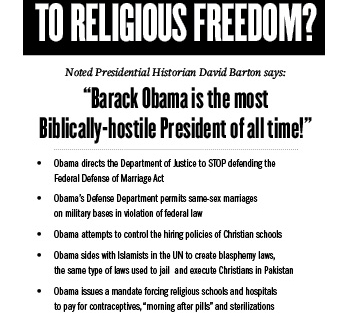 Religious Freedom Coalition newspaper ad on Obama's attack on religious liberty