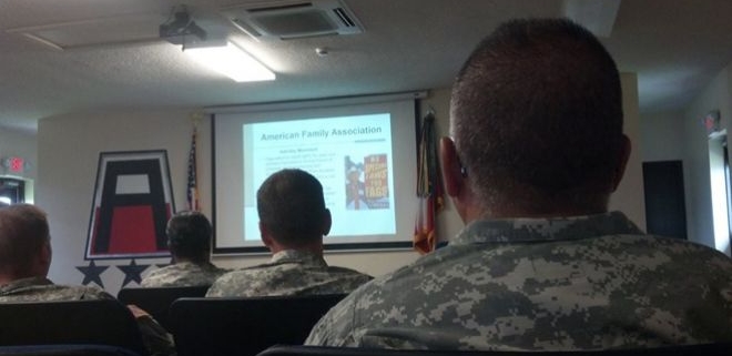 Army presentation shows AFA as "hate group"