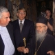 Father Keith Roderick and William Murray visit Orthodox priest in a burned out church in Kosovo