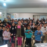 Children singing about the birth of Jesus in Bethlehem at the third event held in Lebanon which I attended