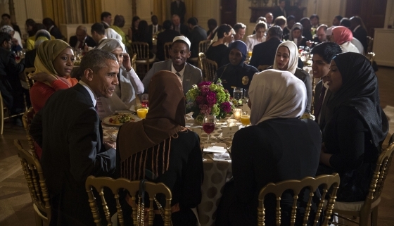 President Barack Obama hosts an Iftar dinner celebrating Ramadan in the East Room of the White House, June 22, 2015. (Official White House Photo by Lawrence Jackson)